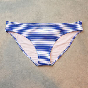 NWOT Aerie Blue White Stripe Bikini Bottom Size Large Classic Hipster Swim